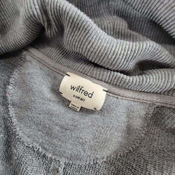 Wilfred Women Open Front Gray Knit Cardigan Sweater XS X-Small Shawl Collar - Picture 3 of 8